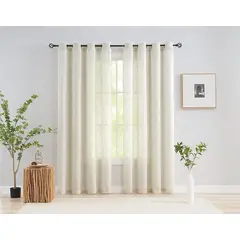 VELO - Visillo Cortinas Con Argollas Premium 140x230 BEIGE