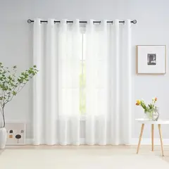 VELO - Visillo Cortinas Con Argollas Premium 140x230 Blanco