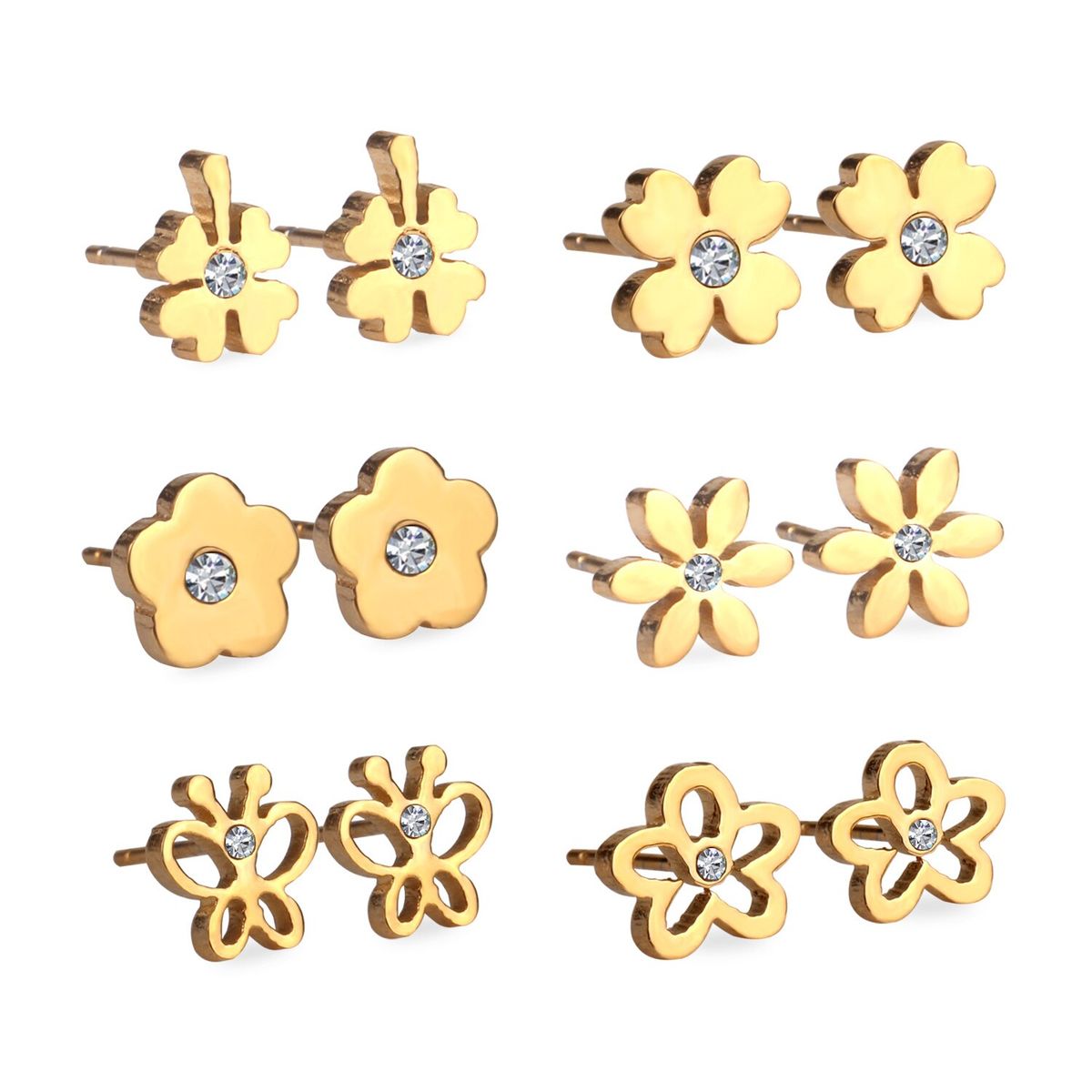 LUXURYJOYAS - Oferta! Set 6 Pares De Aros Baño ORO 18k - dorados