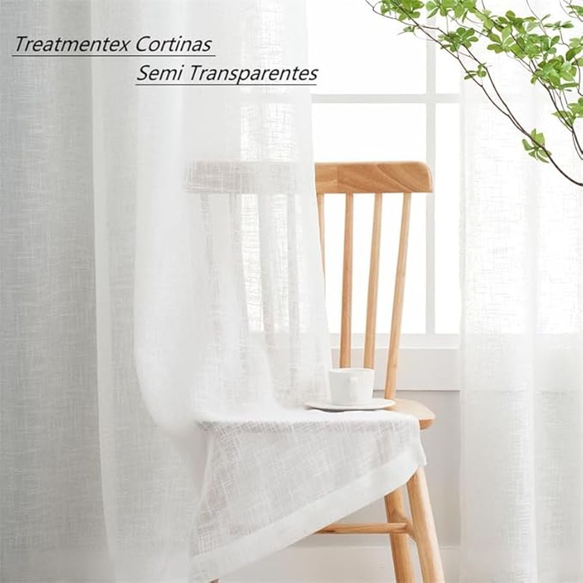 VELO - Set X2 Paños Visillos Velo Cortinas Con Argollas Premium 140x230 BLANCO