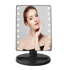 GENERICO - Espejo Maquillaje Led 16 Luces Táctil Rotación 360° Usb/pila