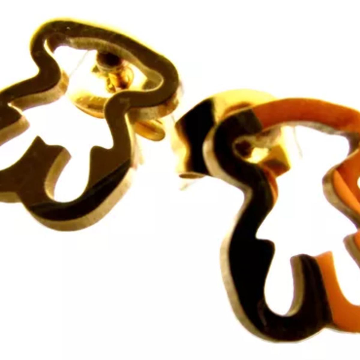 LUXURYJOYAS - Joyas Aros Oso Silueta Baño Oro 18kt LUXURYJOYASCL