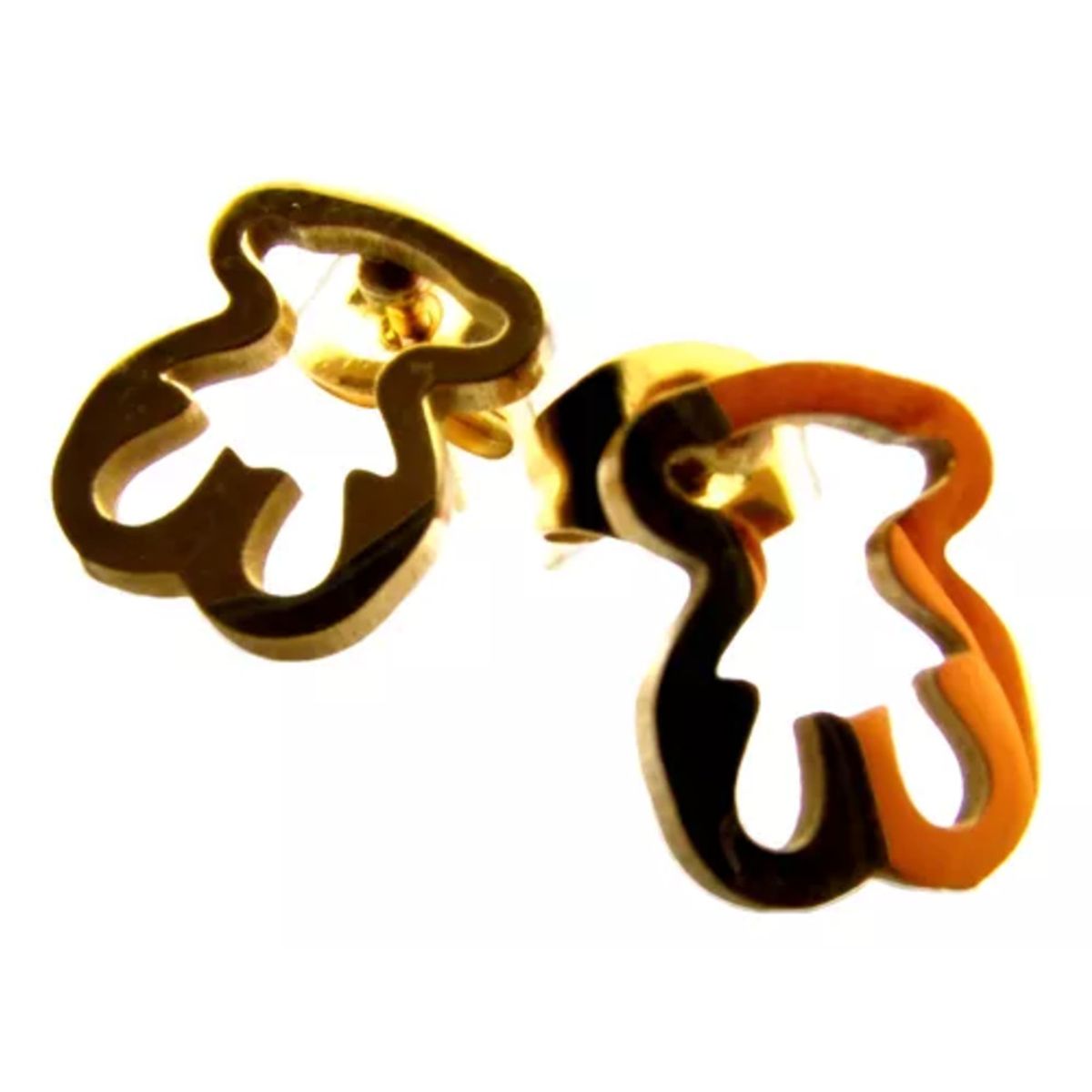 LUXURYJOYAS - Joyas Aros Oso Silueta Baño Oro 18kt LUXURYJOYASCL