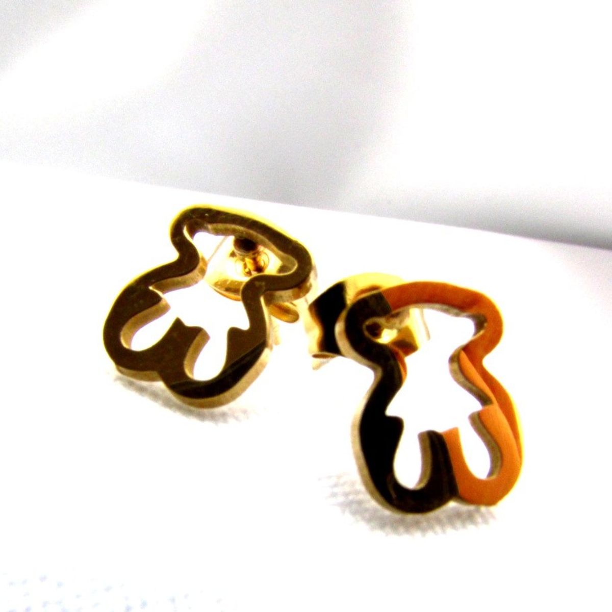 LUXURYJOYAS - Joyas Aros Oso Silueta Baño Oro 18kt LUXURYJOYASCL