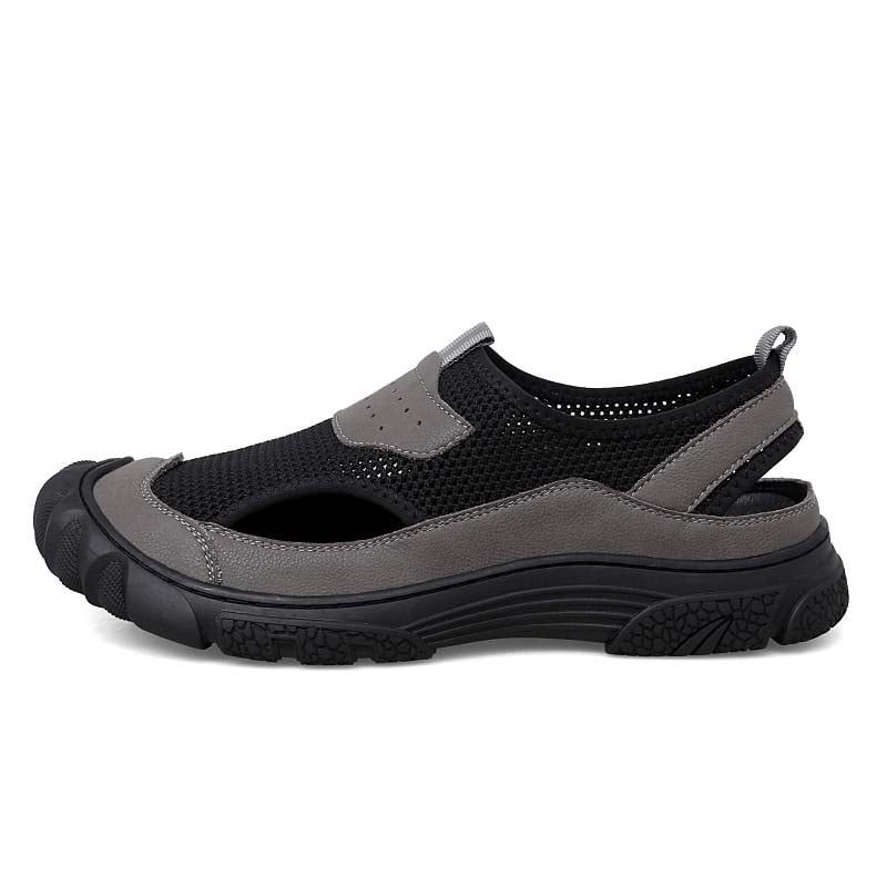 SHANDIAN - Sandalia Hombre De Primavera Verano Negro.
