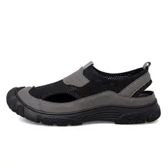 SHANDIAN - Sandalia Hombre De Primavera Verano Negro.