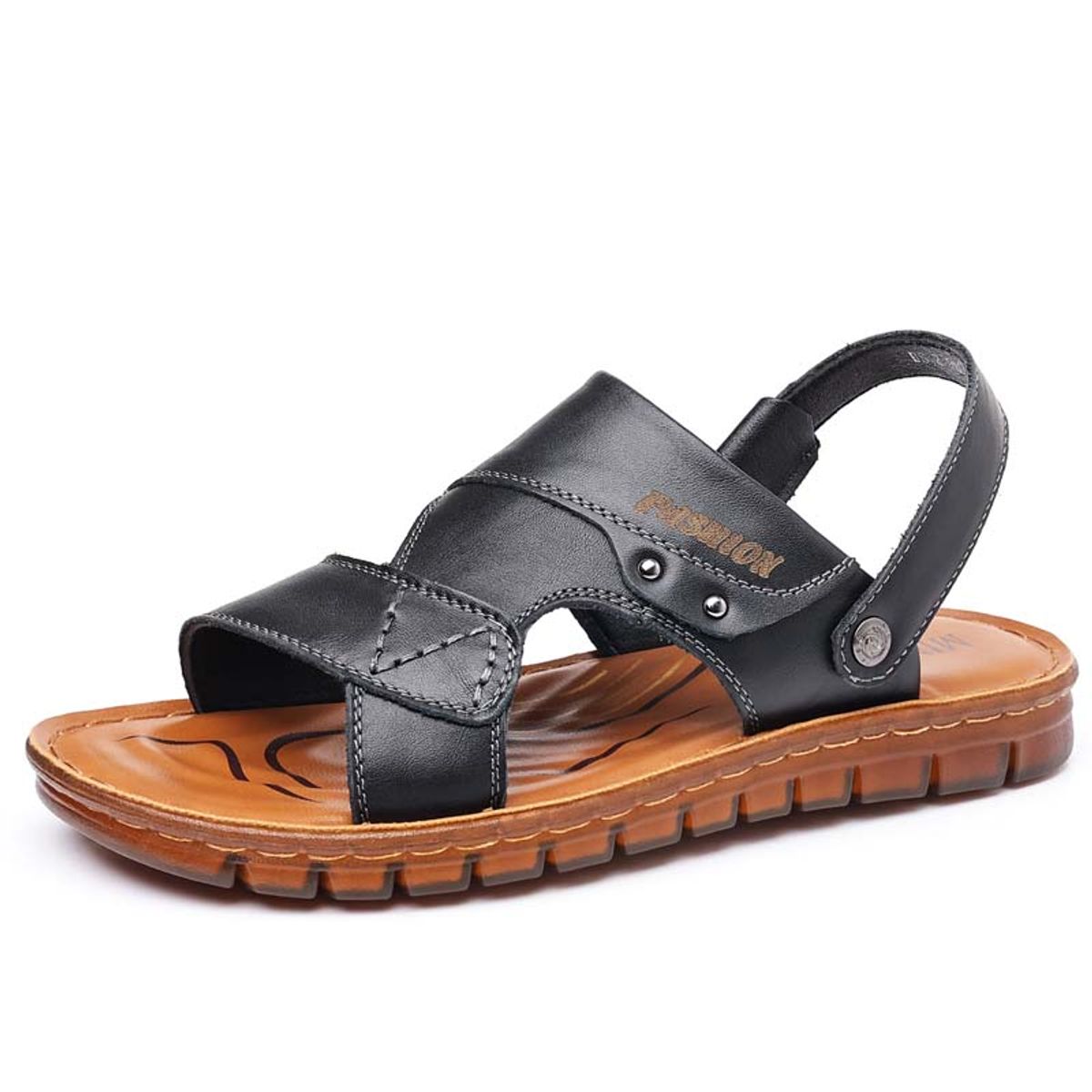 SHANDIAN - Sandalia de Trekking Para Explorar con Estilo Hombre Negro