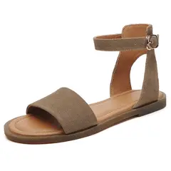 SHANDIAN - Sandalias Dedo Abierto Pantuflas Mujer Verde