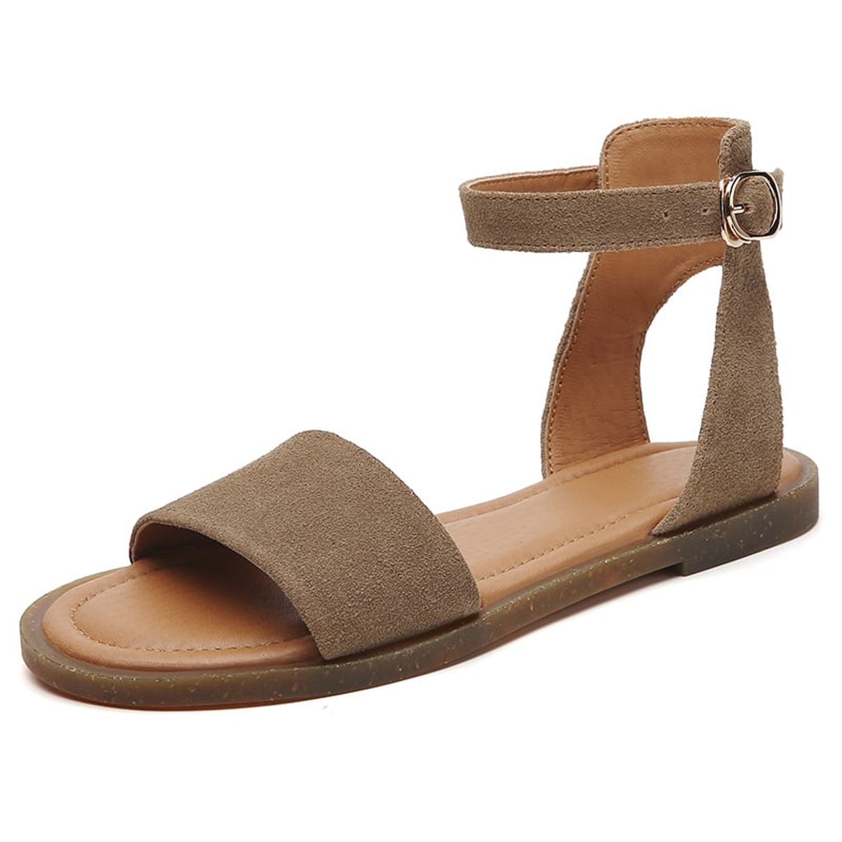 SHANDIAN - Sandalias Dedo Abierto Pantuflas Mujer Verde