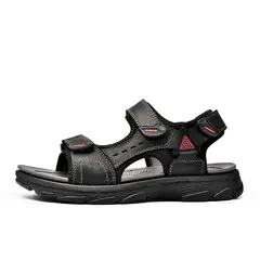 SHANDIAN - Sandalias Dedo Abierto Pantuflas Hombre Negro