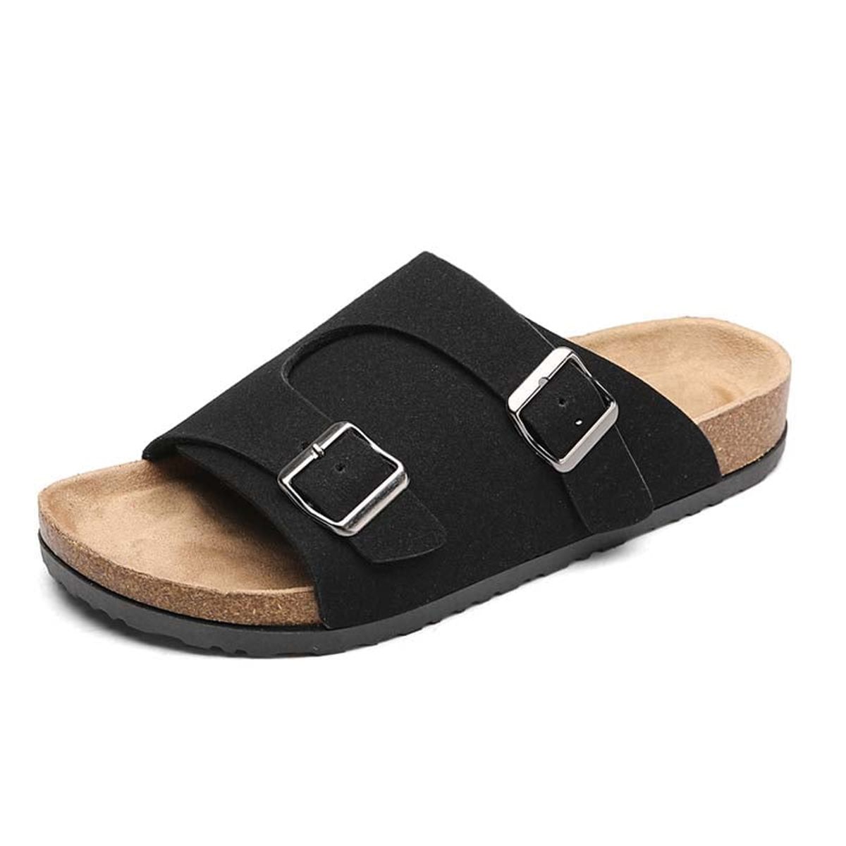 SHANDIAN - Sandalias Dedo Abierto Pantuflas Mujer Negro