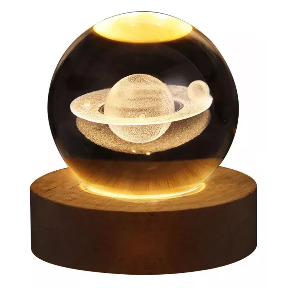 GENERICO - Luz Nocturna Luz De Cristal Esfera Planeta Saturno