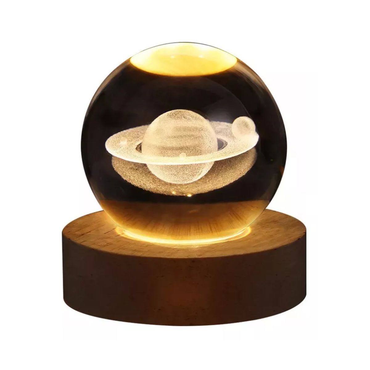 GENERICO - Luz Nocturna Luz De Cristal Esfera Planeta Saturno