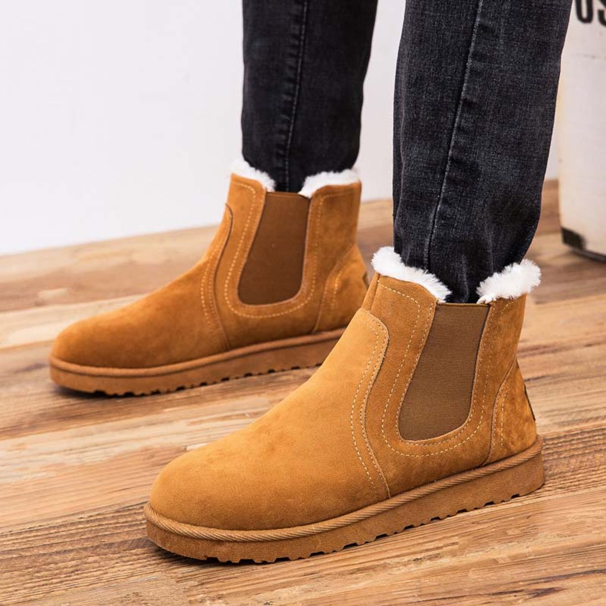 SHANDIAN - Botas mujer con chiporro Invierno Negro