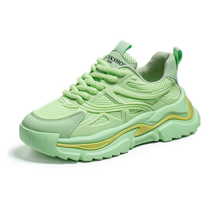 SHANDIAN - Zapatillas Running Plataforma Hombre Verde