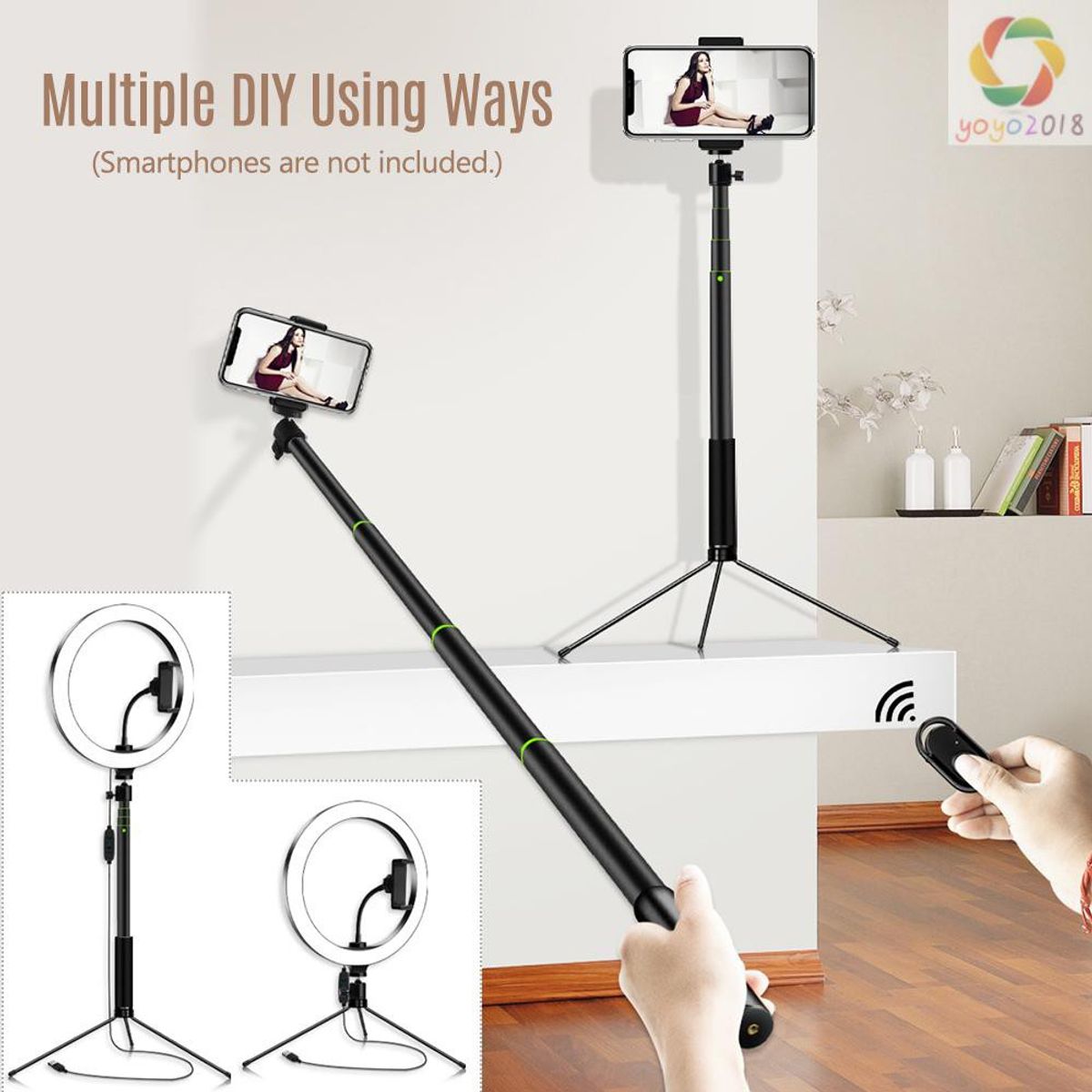 PUREPOWER - 26cm / 10.2 pulgadas  Luz de video LED con anillo regulablecon