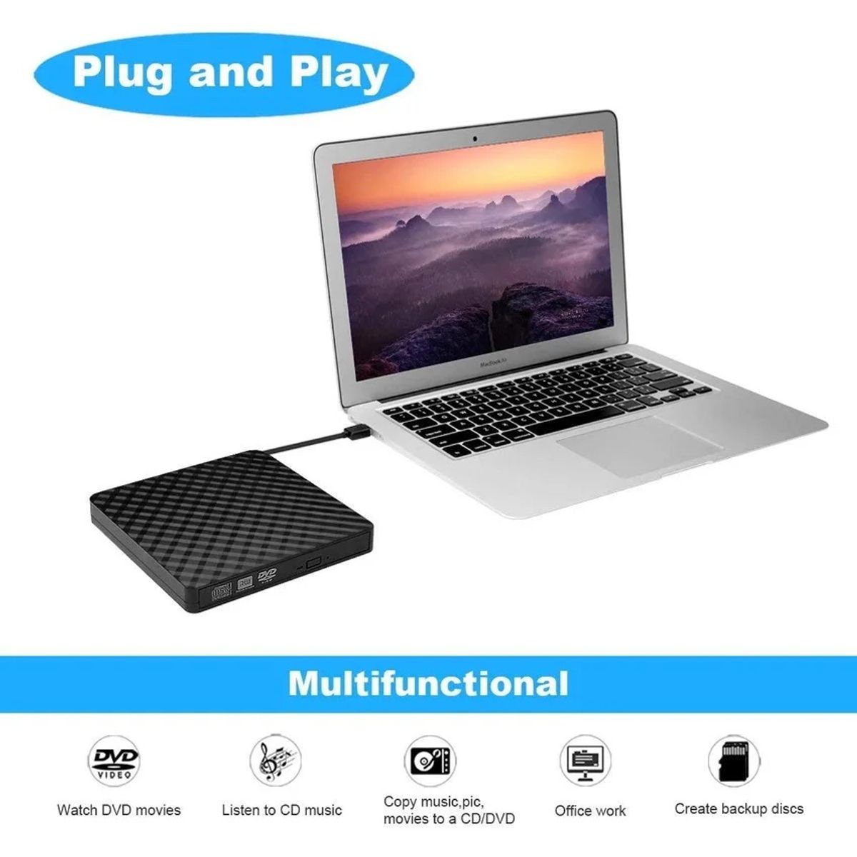 PUREPOWER - Grabador Externo Dvd/cd Lector Usb 3.0