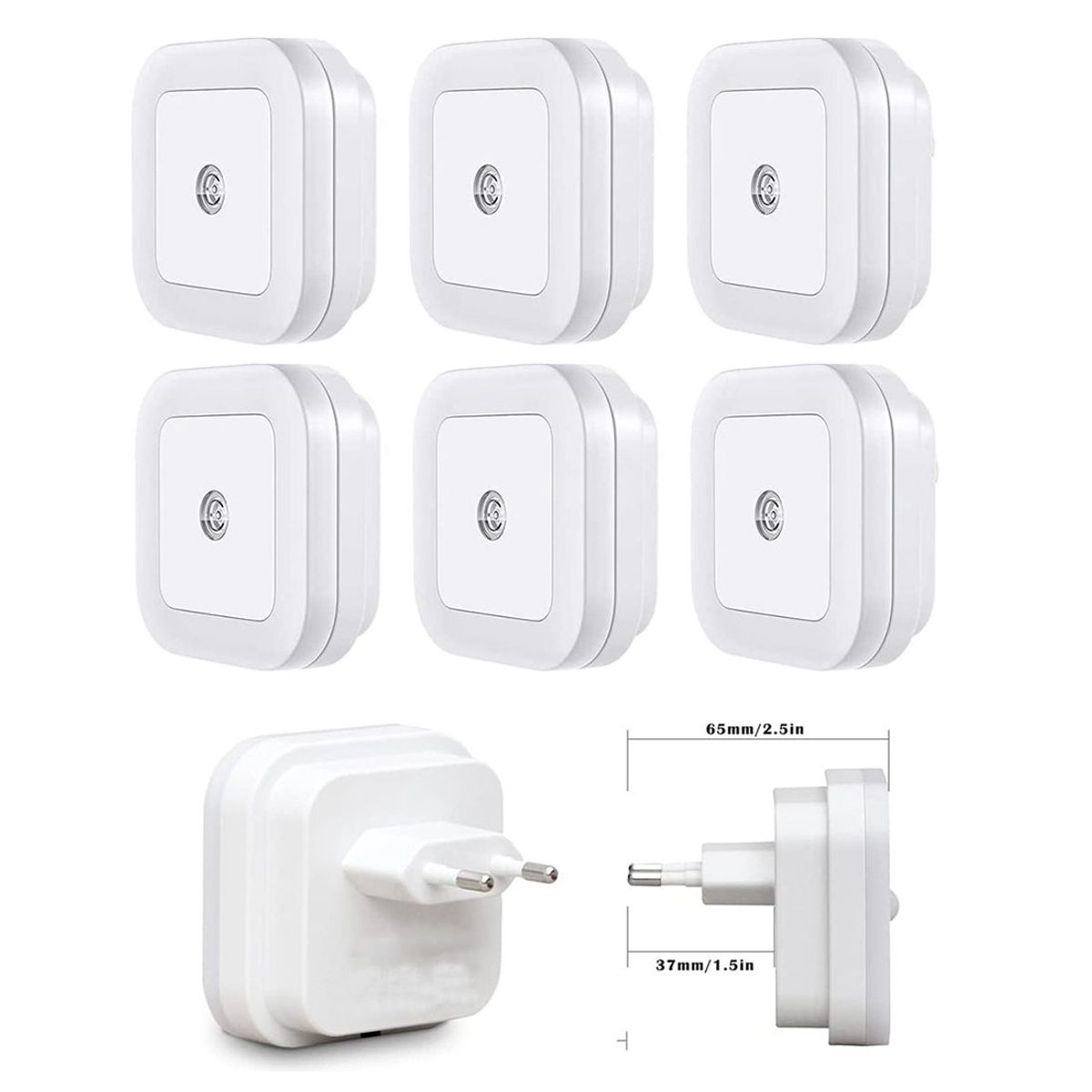 PUREPOWER - Luz De Noche Inteligente Led Con Sensor De Control, 6 Uds