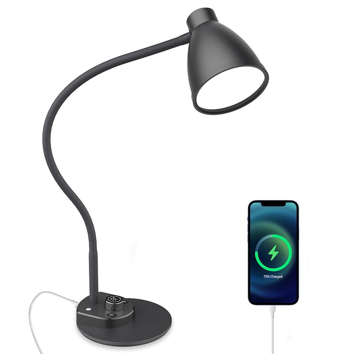 PUREPOWER - Luz de lectura regulable Lámpara de escritorio LED 3 modos de color