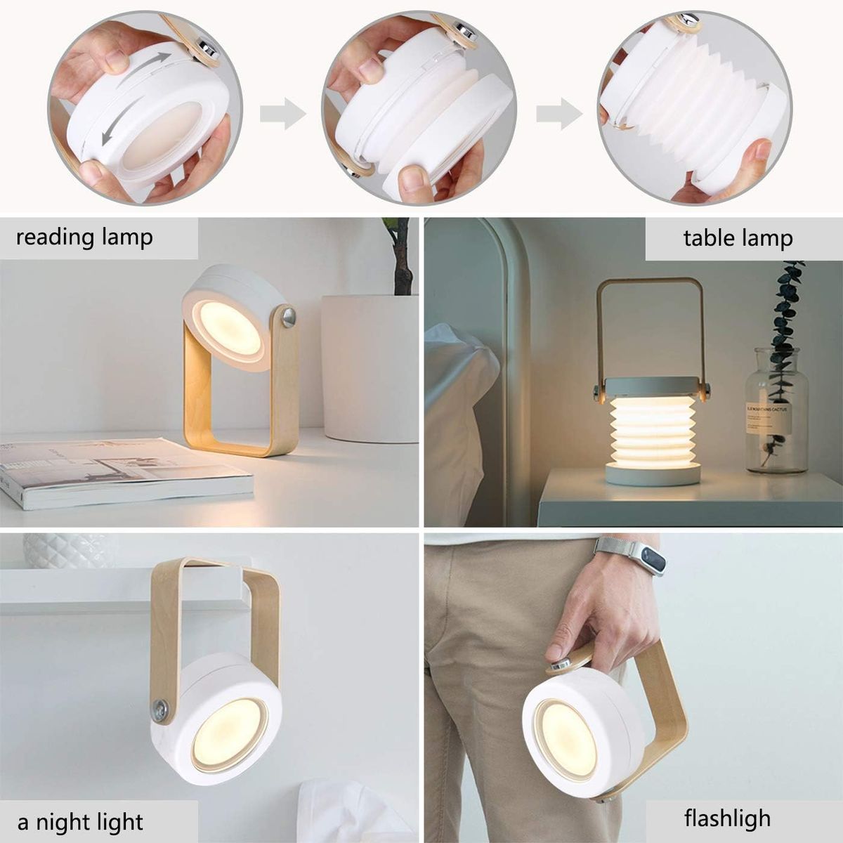 PUREPOWER - Lámpara de escritorio táctil portátil Linterna de mano para exteriores