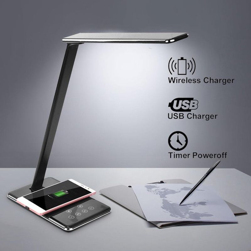 PUREPOWER - Colahome us plug 48 led lámpara de mesa luz de escritorio-negro.