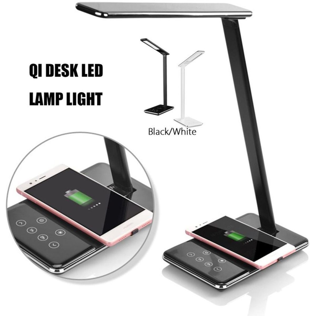 PUREPOWER - Colahome us plug 48 led lámpara de mesa luz de escritorio-negro