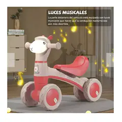 GENERICO - Triciclo Ovejita Luz Música Scooter Correpasillos ROSA