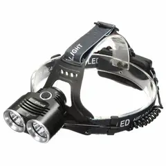PUREPOWER - Faros T6 LED Lámpara de cabeza Linterna Antorcha Recargable 2x18650.