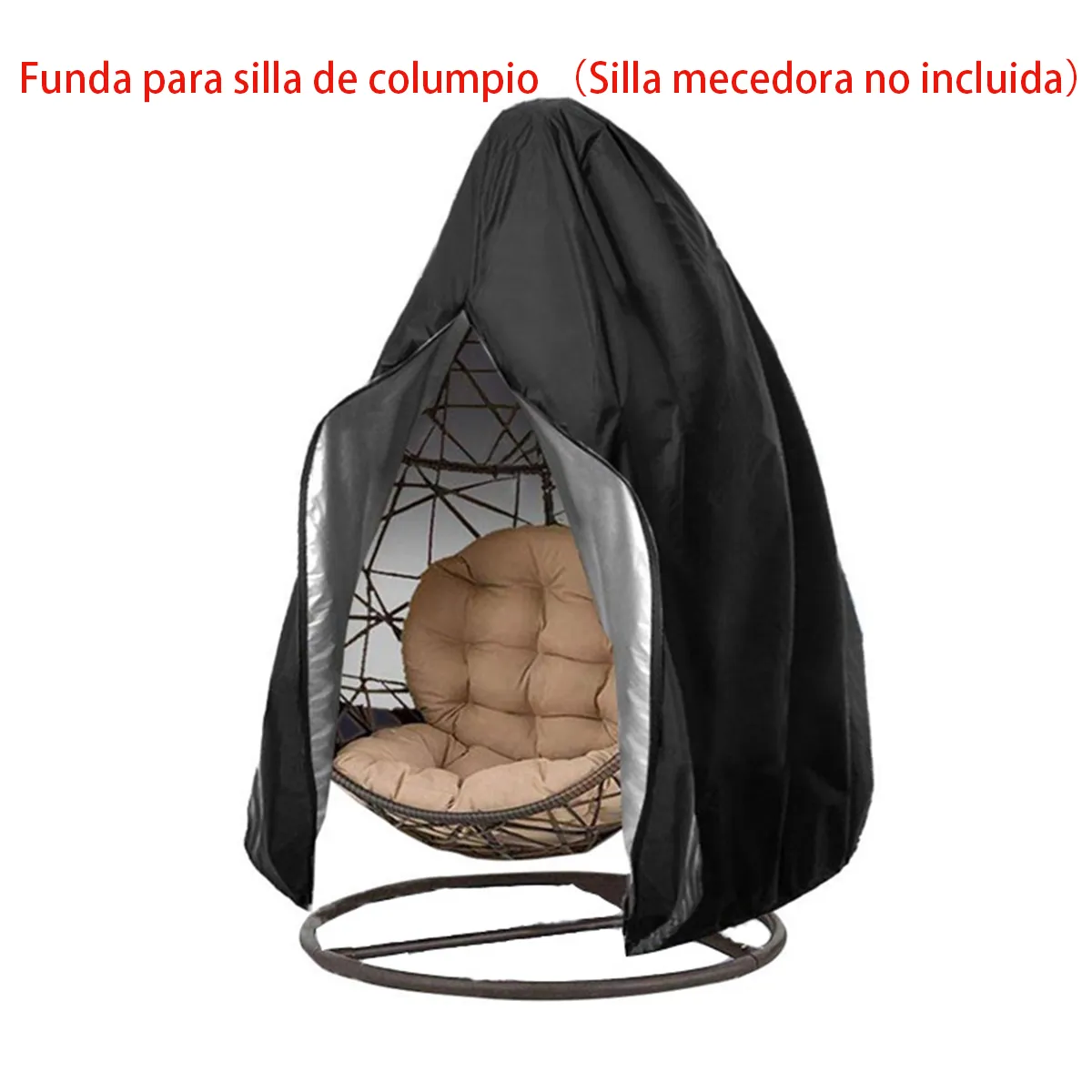 PUREPOWER - 210D Funda Impermeable para silla columpio 190x115cm-Negro