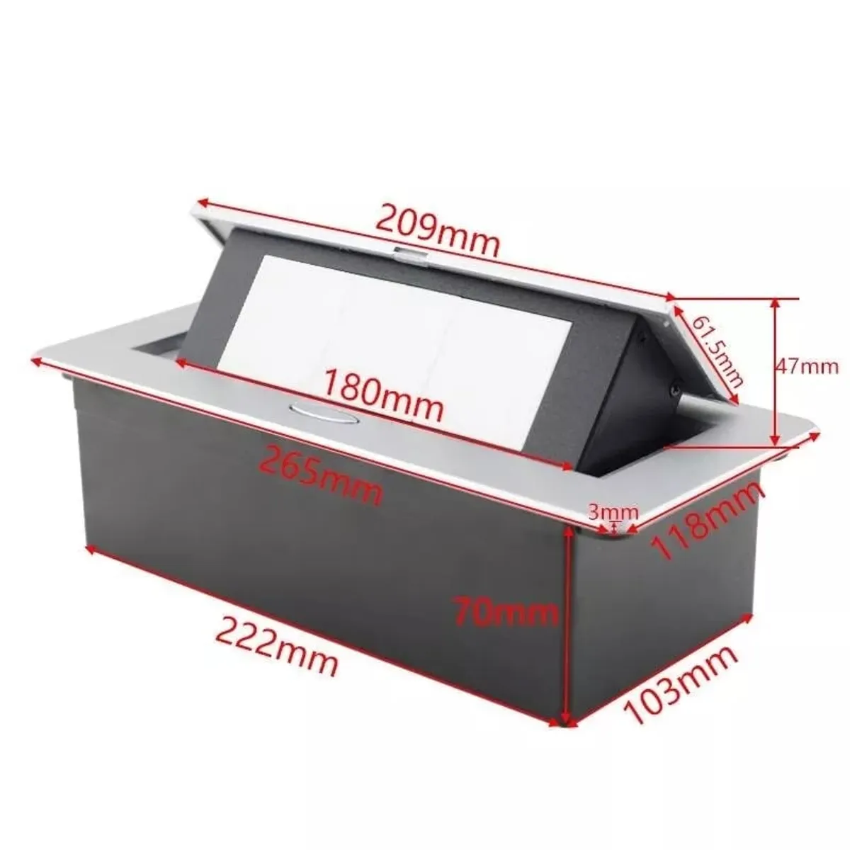 PUREPOWER - Enchufe Escritorio Placa De Contactos Y Puerto Usb Plegable-Negro