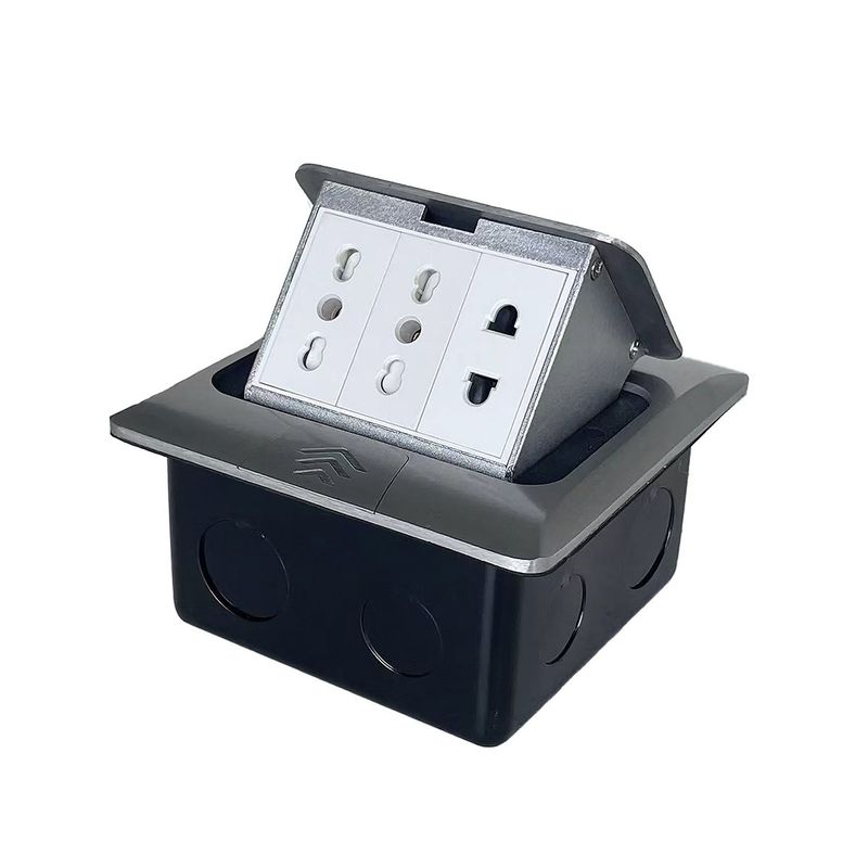 PUREPOWER - Enchufe Escritorio Embebido Placa Contactos Piso Con 3 Gatos.