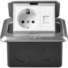 PUREPOWER - Toma De Suelo Retráctil Con Red Para Suelos De Oficina Y Cocina