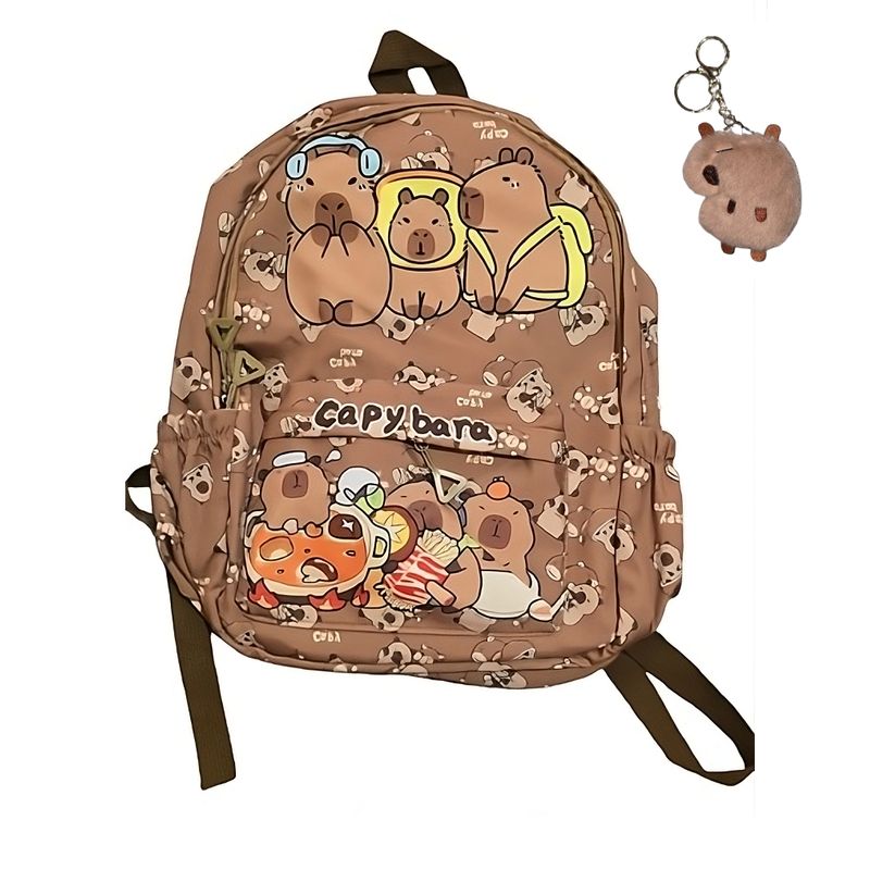 GENERICO - Capybara Mochila Capibara Grande Kawaii Regalo + Llavero
