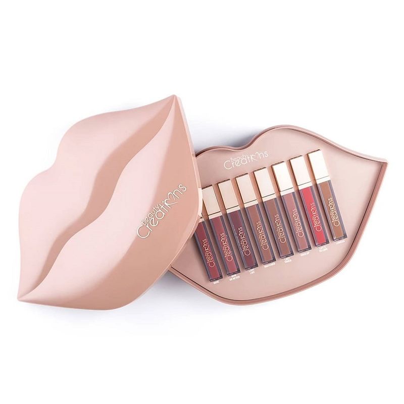 BEAUTY CREATIONS - Set de 8 Labiales Seal The Deal "The Low Key" Color Nude