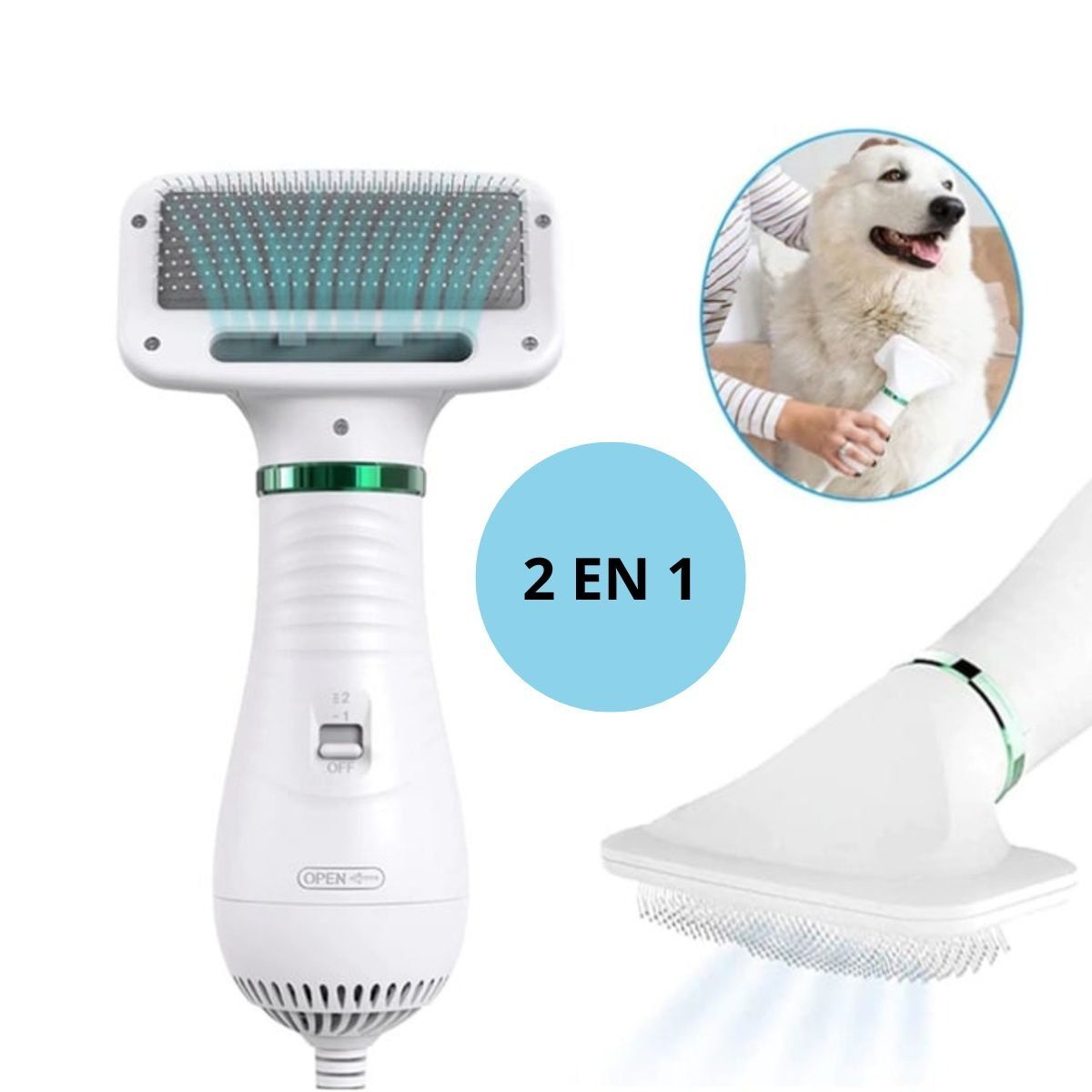 GENERICO - Cepillo y Secador De Mascotas 2 En 1