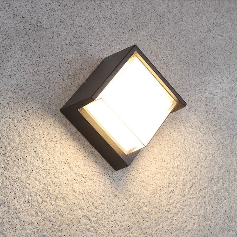 HOME NEAT - Aplique de Pared de Exteriore Cube Lámpara de Pared Blanco cálido