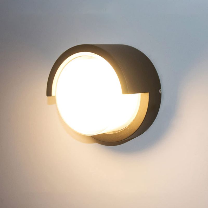 HOME NEAT - Aplique de Pared Exteriore Circular Lámpara de Pared Blanco cálido