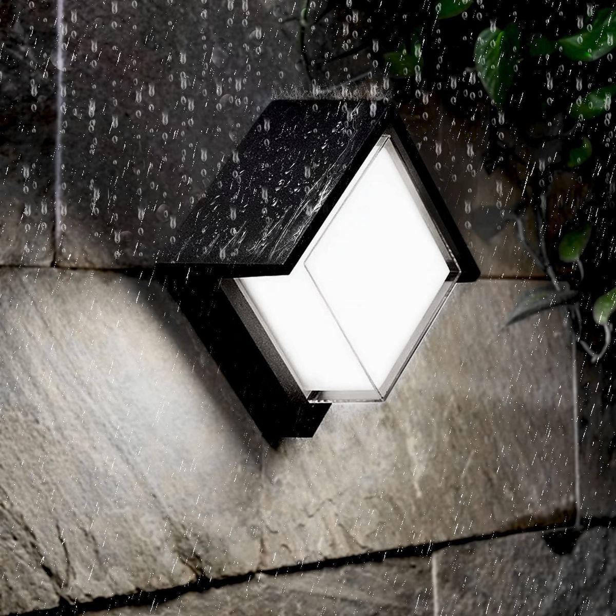 HOME NEAT - Aplique de Pared de Exteriore Cube Lámpara de Pared Blanco frío