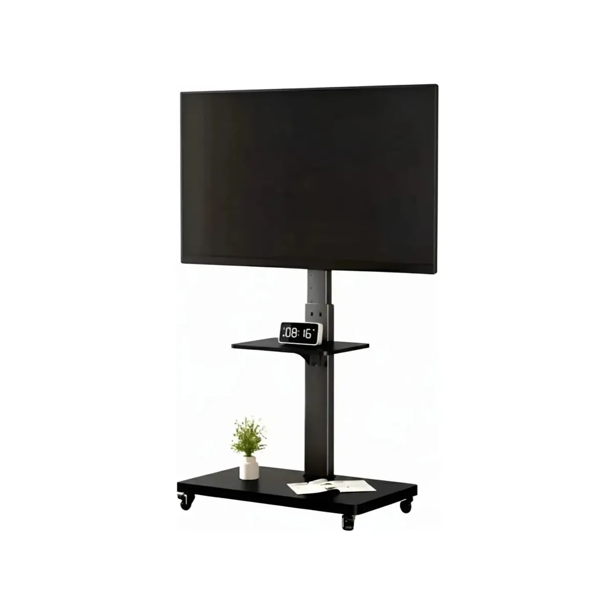 GENERICO - Soporte Tv Rack Movil Con Ruedas 32 A 70 Base Pedestal Stand Color Negro