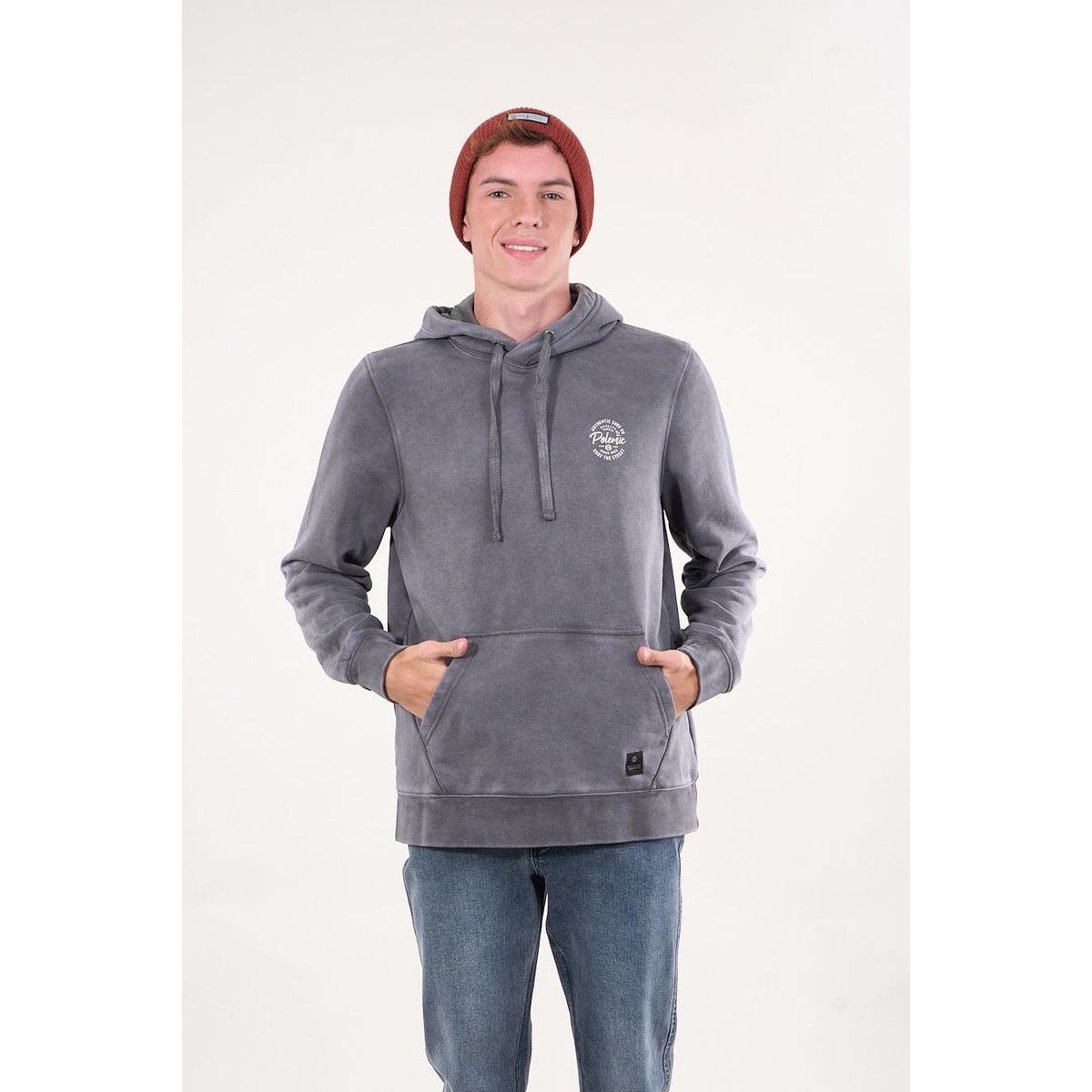 POLEMIC - Poleron Franela procesado canguro Gris wi7303 Polemic.