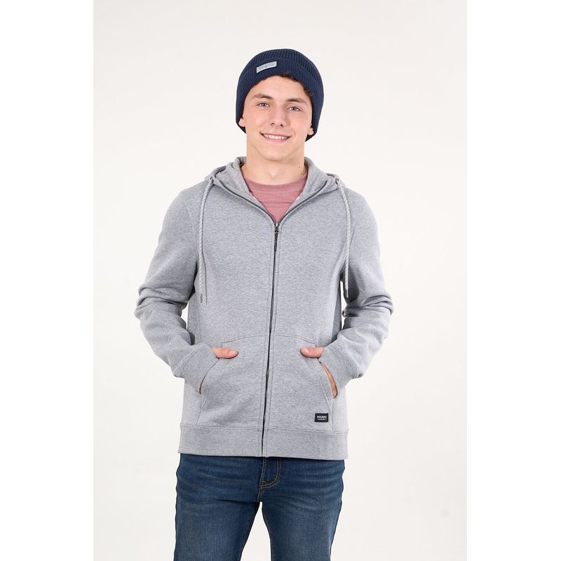 POLEMIC - Poleron Franela Classic Full zipper Gris claro wi7399 Polemic