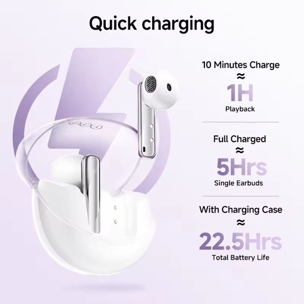 QCY - Audifonos QCY AilyBuds Clear-Morado