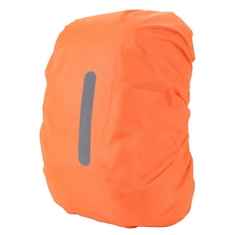 GENERICO - Pack X2 Cubre Mochila Cobertor Impermeable Reflectante 60lts Naranja