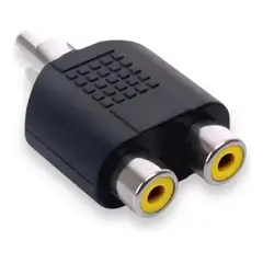 KIRLIN - Adaptador audio 1 Rca Macho A 2 Rca Hembra.