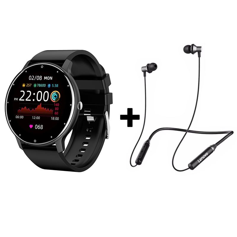 LENOVO - Audífonos Bluetooth Lenovo HE05 y Reloj Inteligente ZL02 - Negro