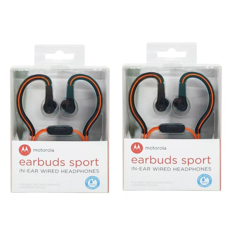 MOTOROLA - Auriculares Motorola Earbuds Sport SH008 set de 2 azul+rojo