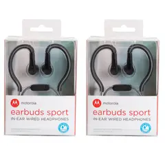 MOTOROLA - Auriculares Earbuds Sport SH008 set de 2 negro+azul