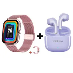 LENOVO - Audífonos Bluetooth LP40 PRO y Reloj Inteligente Y13 - Rosa