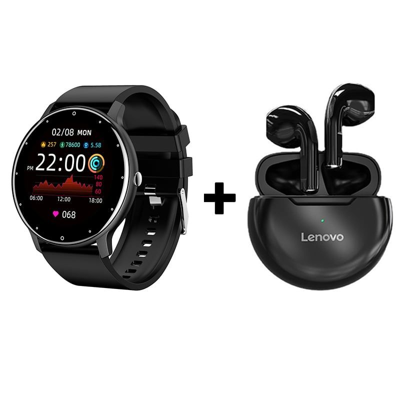 LENOVO - Audífonos Bluetooth Lenovo HT38 y Reloj Inteligente ZL02 - Negro