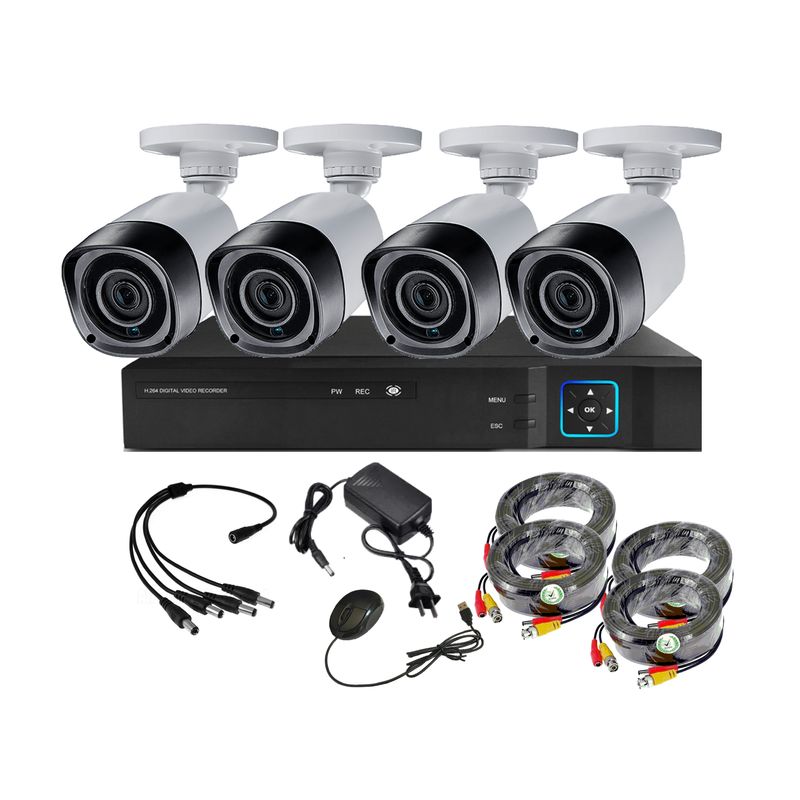 VIPA - Kit Seguridad Exterior HD 4 Cámaras Full HD - E43H